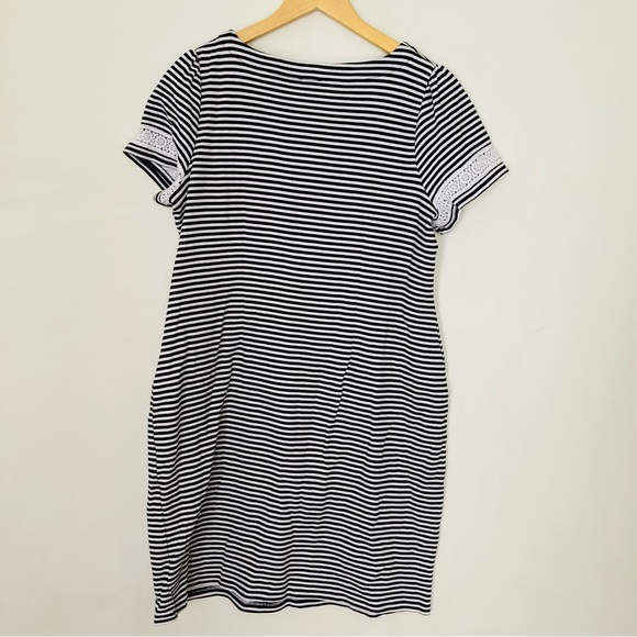 Talbots plus X black striped with lace dress - Picture 2 of 5